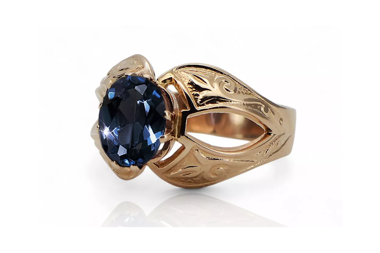 Sapphire Original Vintage 14K Rose Gold Ring Vintage vrc135r Sapphire Original Vintage 14K Rose Gold Ring Vintage vrc135r